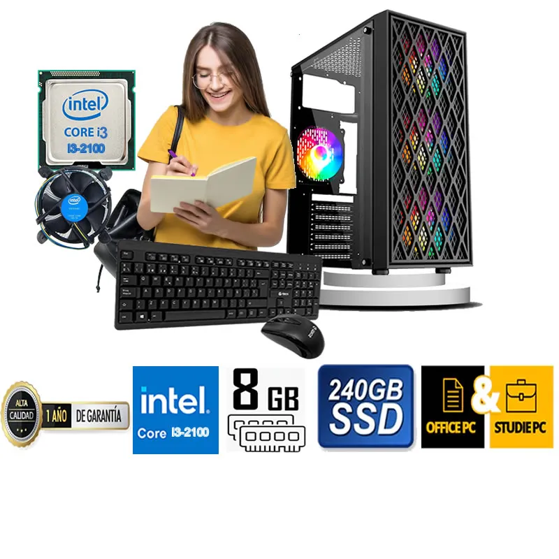 INTEL - COMPUTADORA DE ESCRITORIO CORE I3 2100  8GB RAM 240  GB SSD