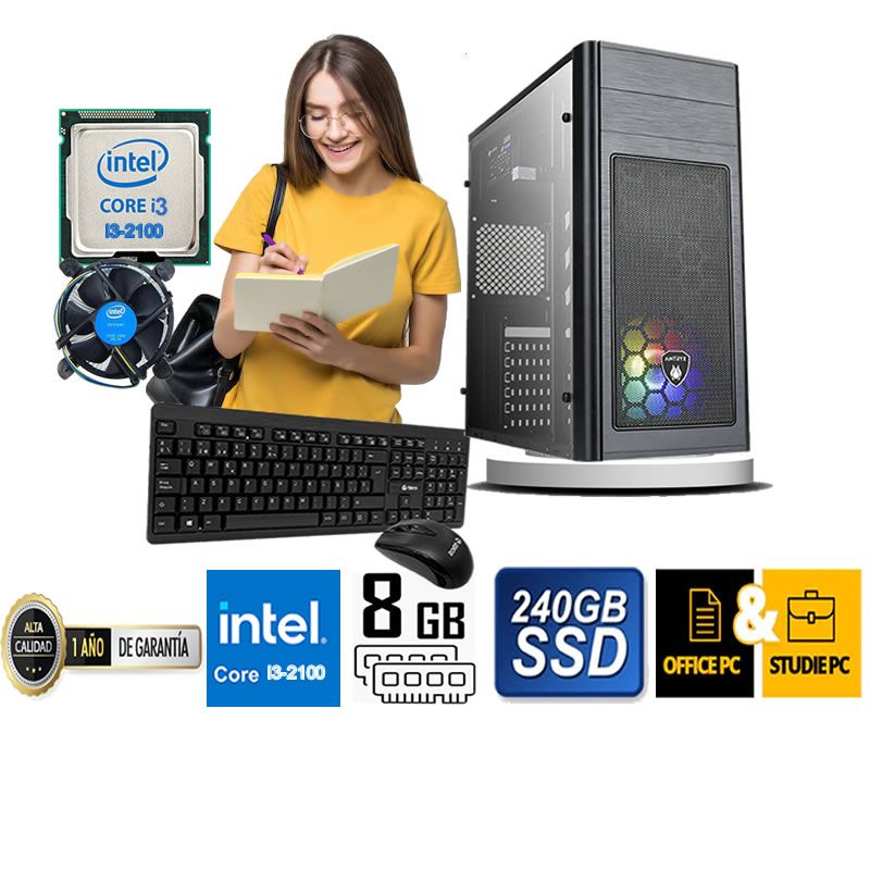 COMPUTADORA DE ESCRITORIO CORE I3 2100  8GB RAM 240  GB SSD