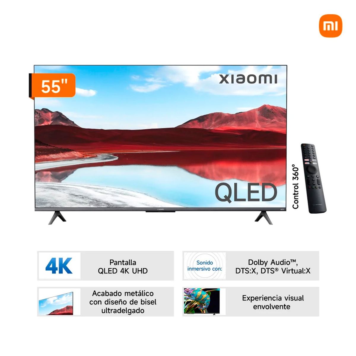 XIAOMI - Televisor Xiaomi QLED 55"  UHD 4K GOOGLE TV Smart TV A PRO 2025