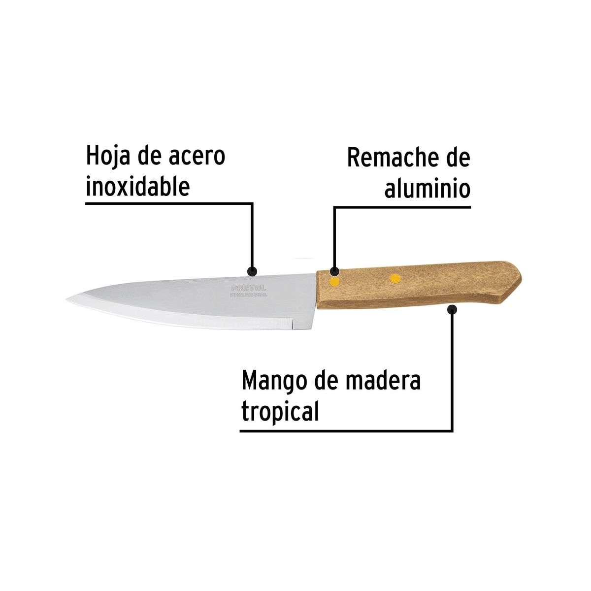 PRETUL - Cuchillo 6" de Chef Cocina 23080 Pretul