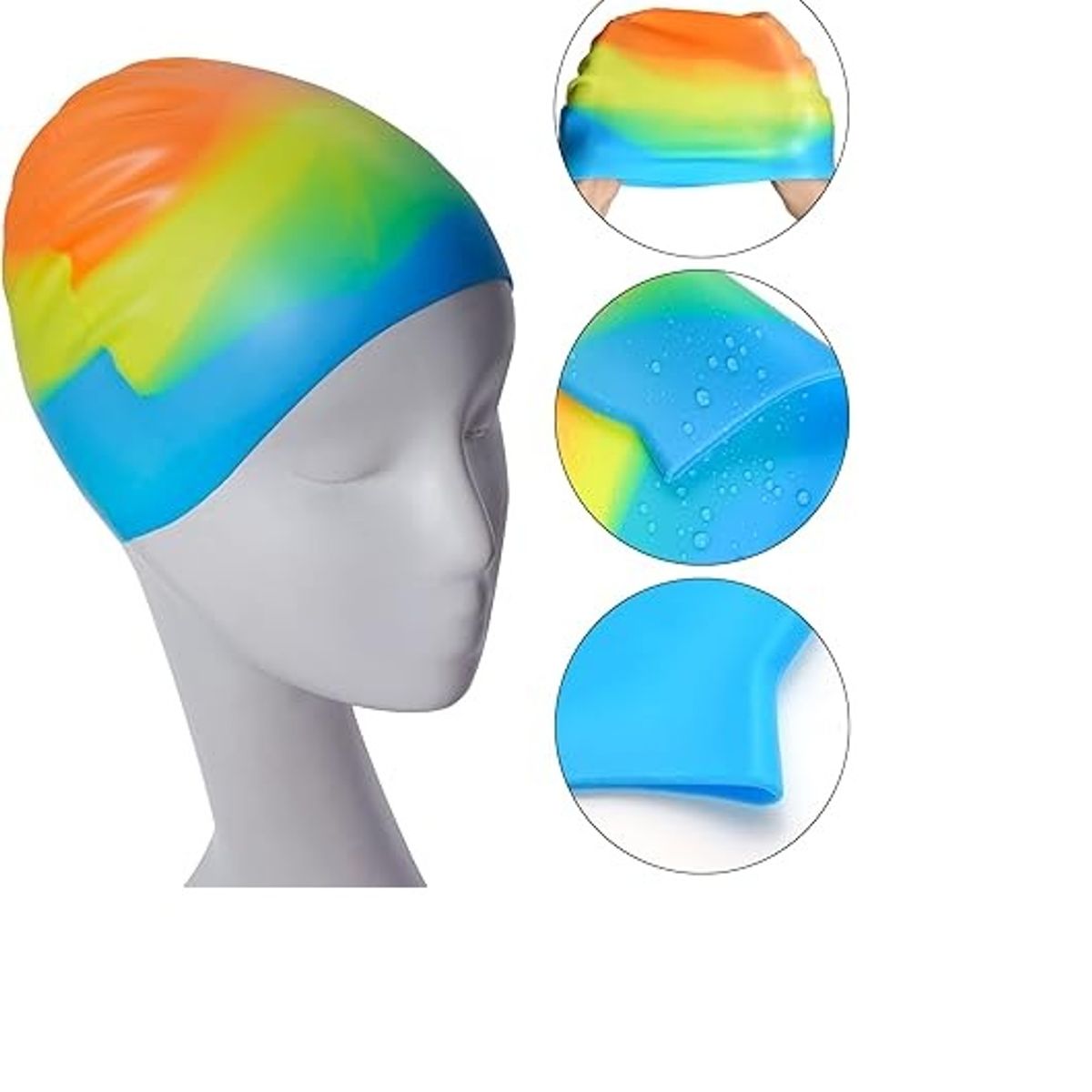 GENERICO - Gorra de natación de silicona para niños y niñas multicolor