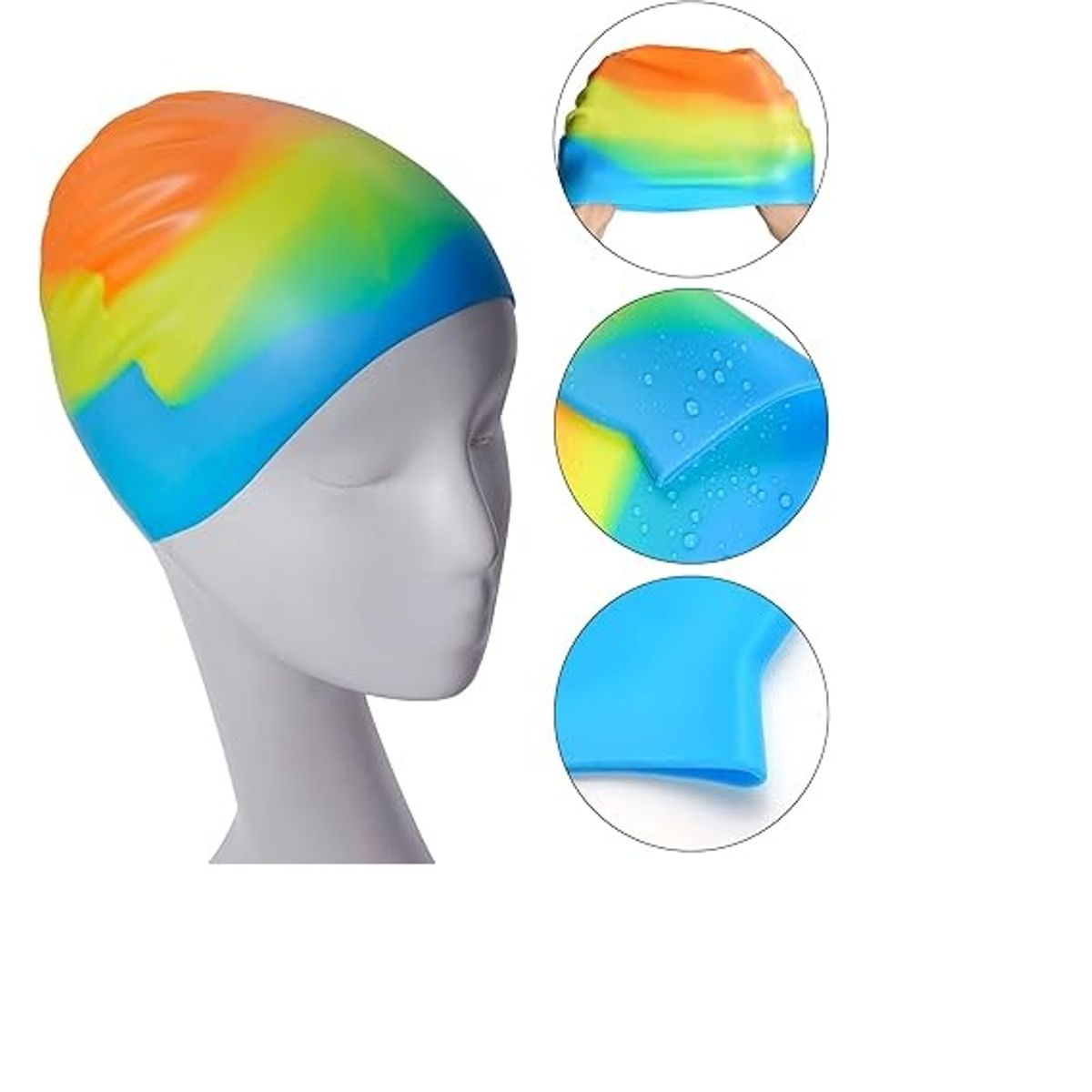 GENERICO - Gorra de natación de silicona para niños y niñas multicolor