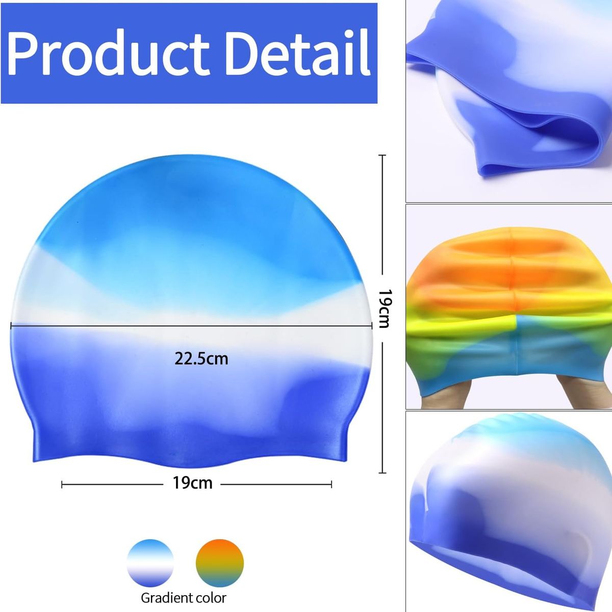 GENERICO - Gorra de natación de silicona para unisex multicolor
