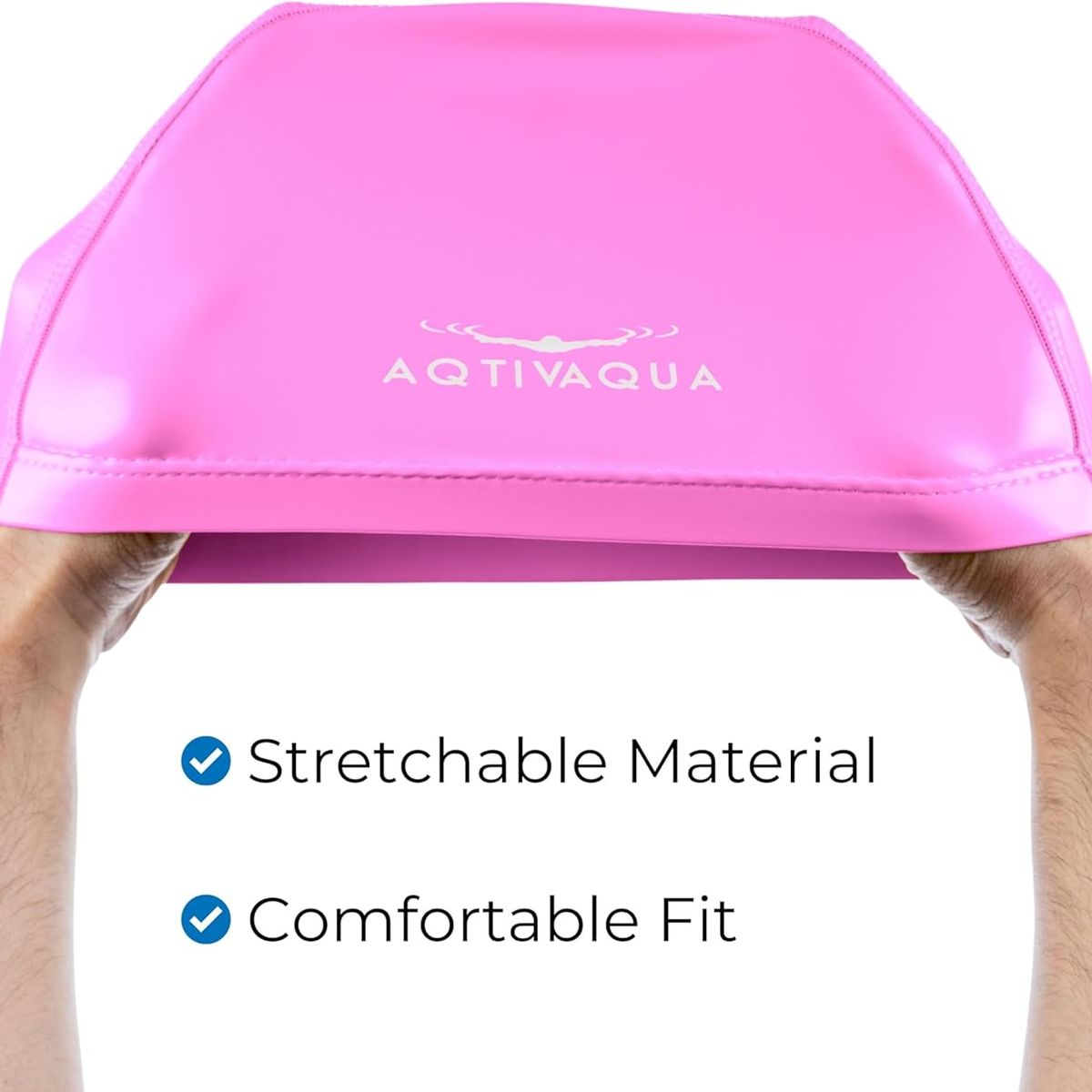 GENERICO - Gorro de natación de tela para mujer rosado