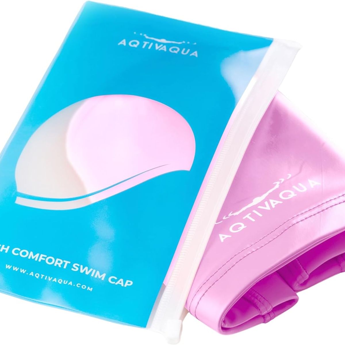 GENERICO - Gorro de natación de tela para mujer rosado