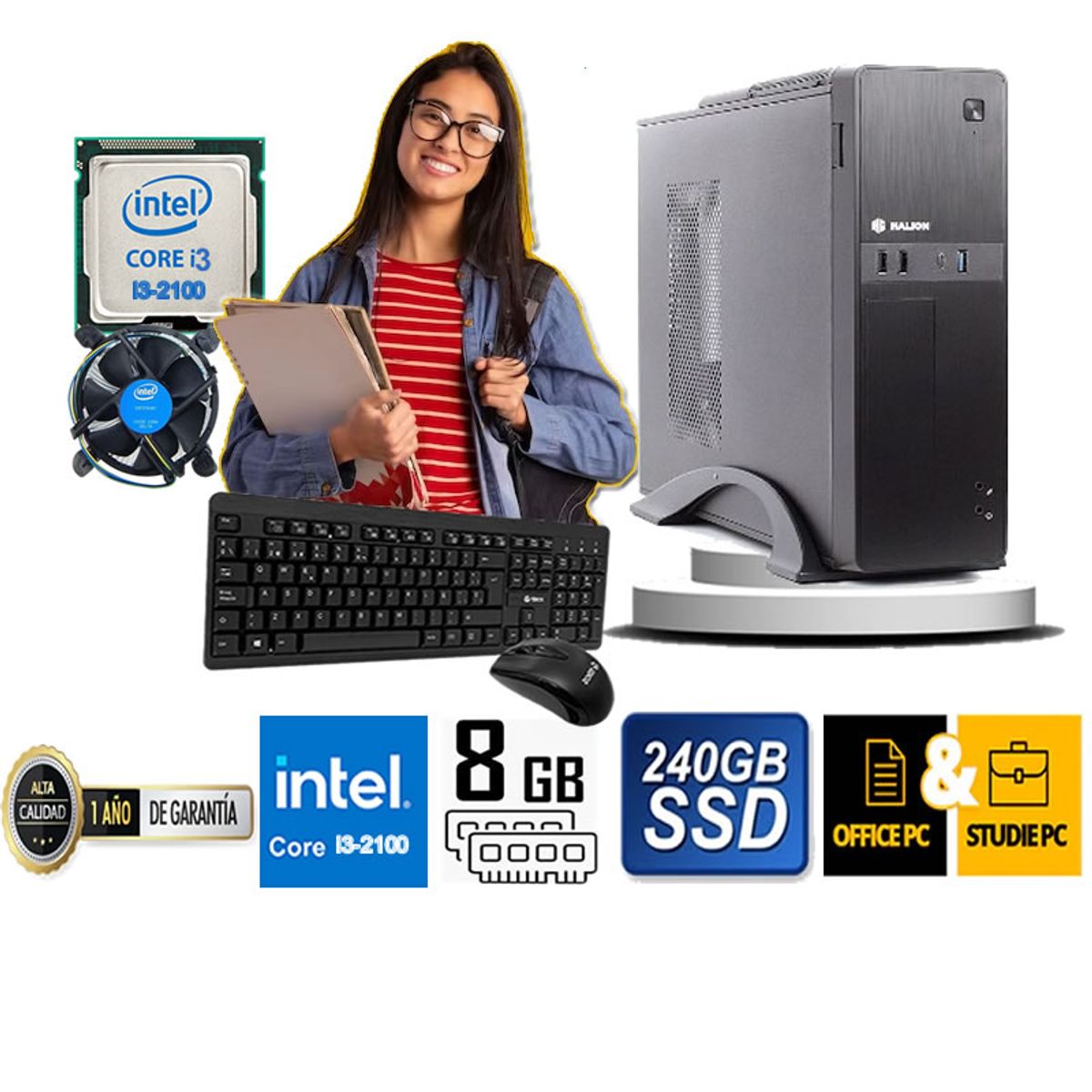 HALION - COMPUTADORA DE ESCRITORIO CORE I3 2100  8GB RAM 240  GB SSD