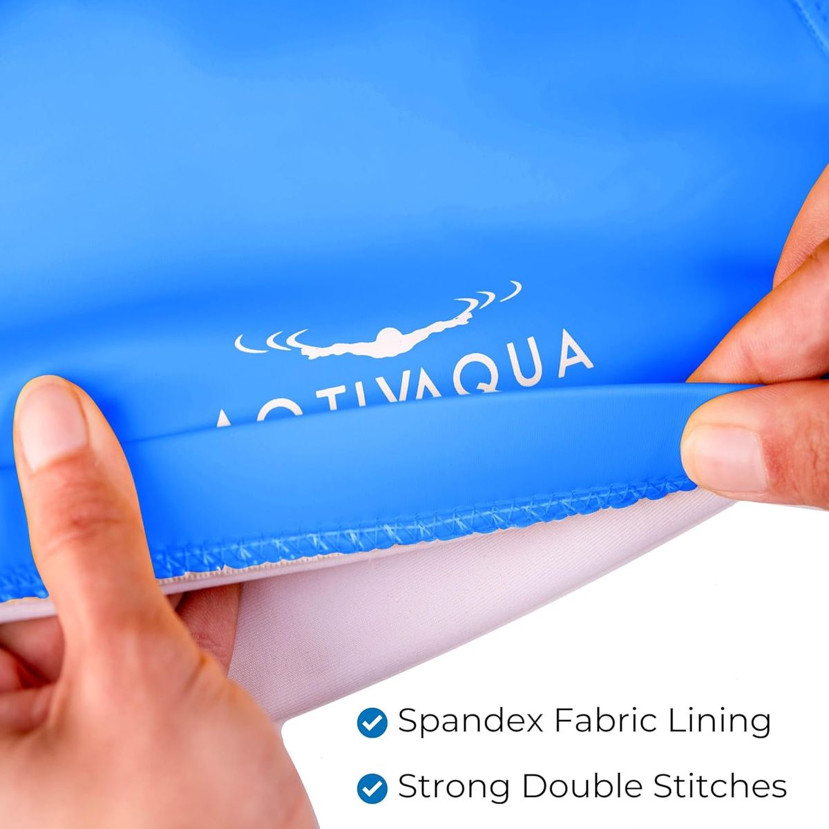 GENERICO - Gorro de natación de tela para mujer azul