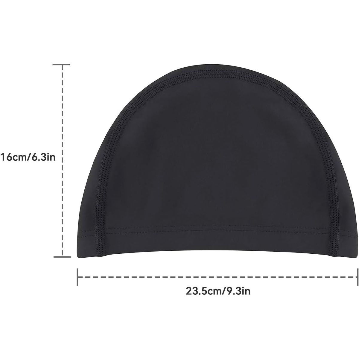 GENERICO - Gorro de natación de elastano con capa protectora negro