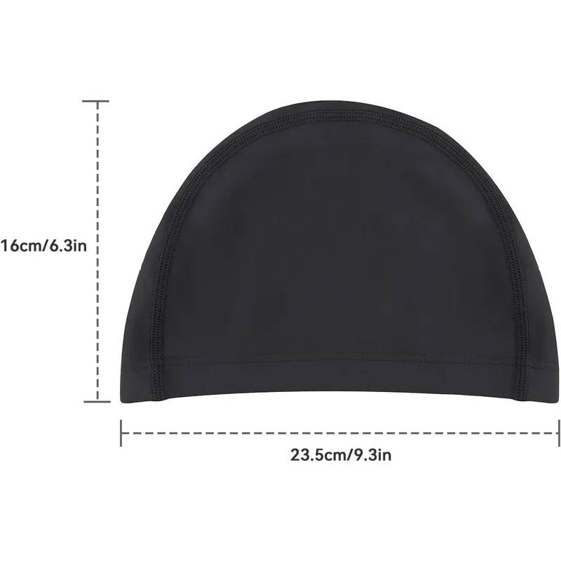 GENERICO - Gorro de natación de elastano con capa protectora negro
