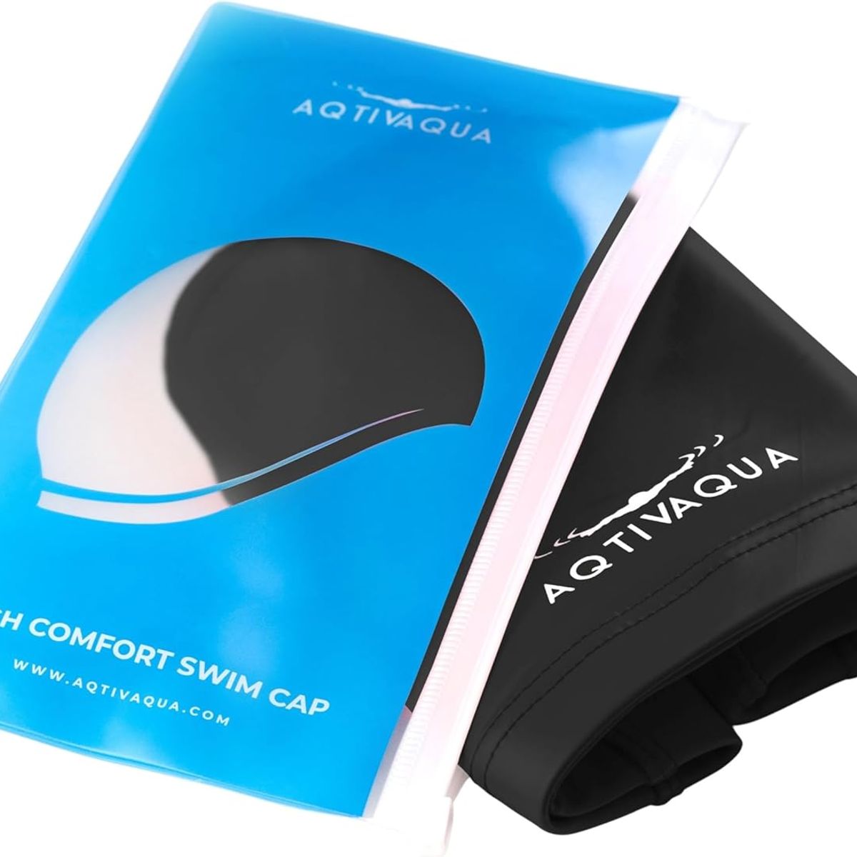 GENERICO - Gorro de natación de elastano con capa protectora negro