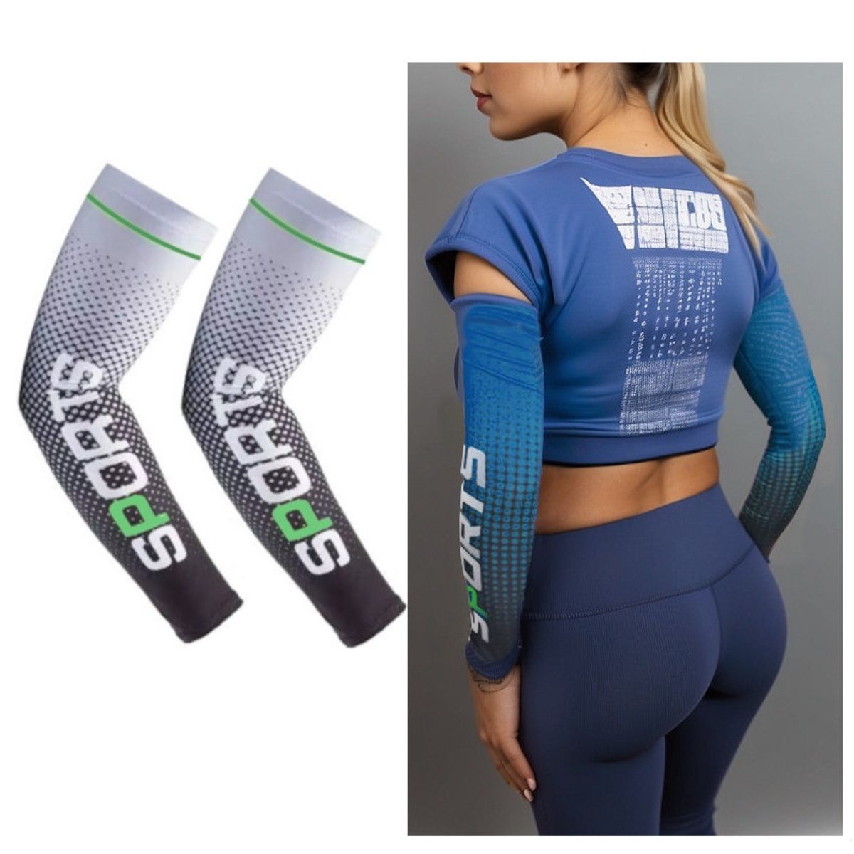 GENERICO - Manga Deportiva Brazo Mujer UV Moto Ciclismo Basket Voley