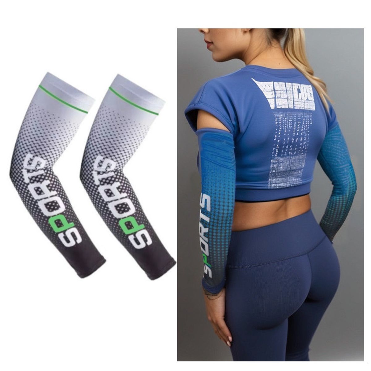 GENERICO - Manga Deportiva Brazo Mujer UV Moto Ciclismo Basket Voley