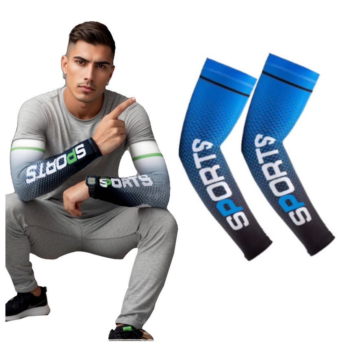 GENERICO - Manga Deportiva Anti Sol UV Ciclismo Moto Basket Voley Brazo