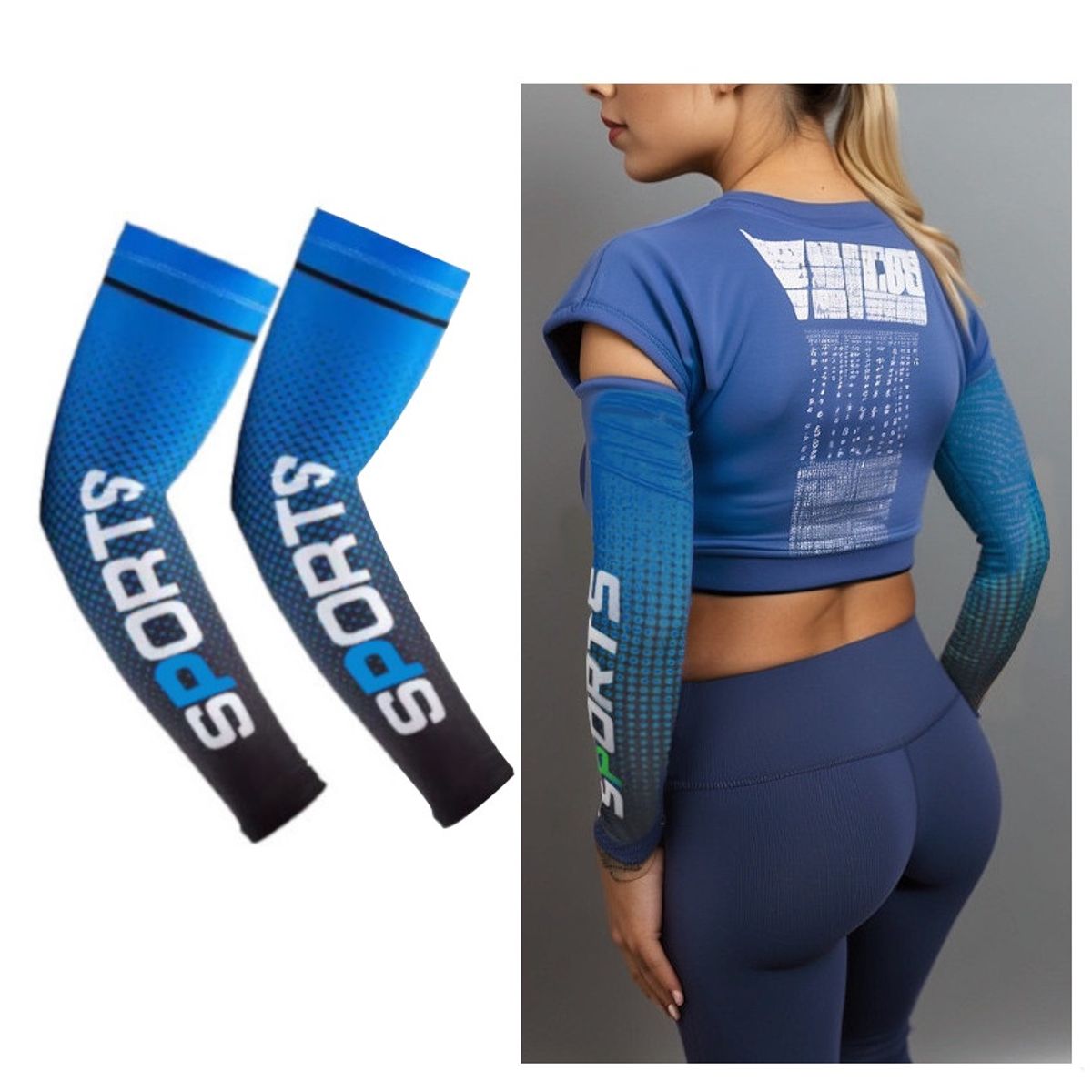 GENERICO - Manga Deportiva Anti Sol UV Brazo Voley Basket Ciclismo Moto