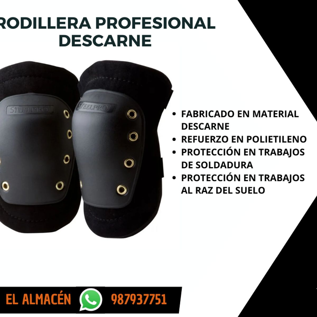 STEEL PRO - RODILLERA DESCARNE PROFESIONAL STEELPRO