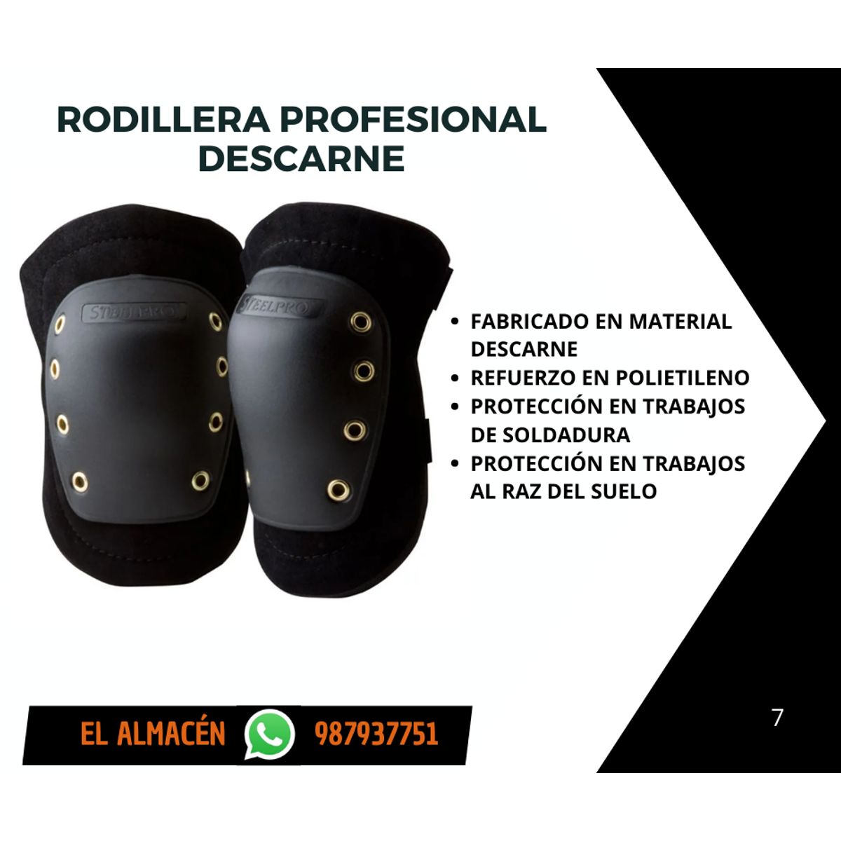 STEEL PRO - RODILLERA DESCARNE PROFESIONAL STEELPRO