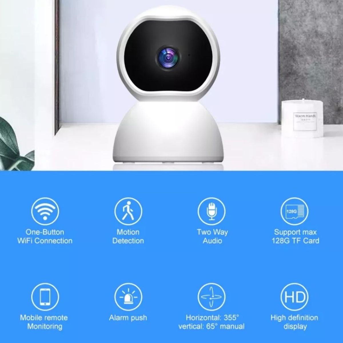 GENERICO - Cámara Vigilancia Inalámbrica V380 360° Wifi Hd - Color Blanco