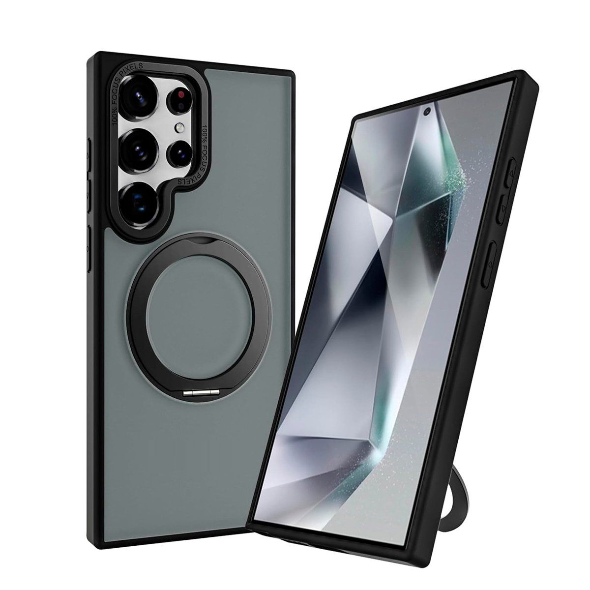 GENERICO - Case Mate Con Soporte Rotable para S25 Ultra Negro + Hidrogel Mate