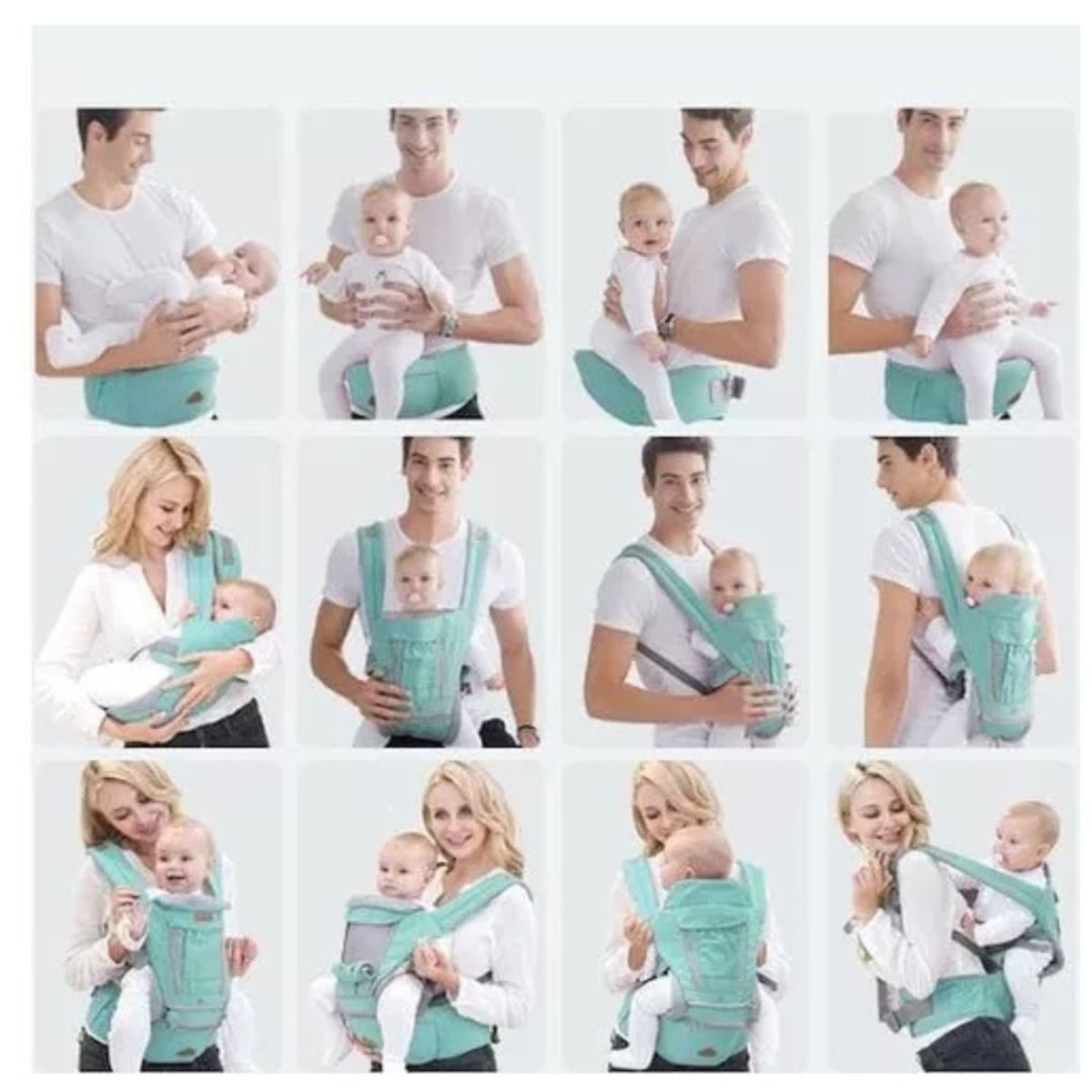 GENERICO - Canguro Ergonómico Porta Bebé Ballenita  3 en 1 Color Verde