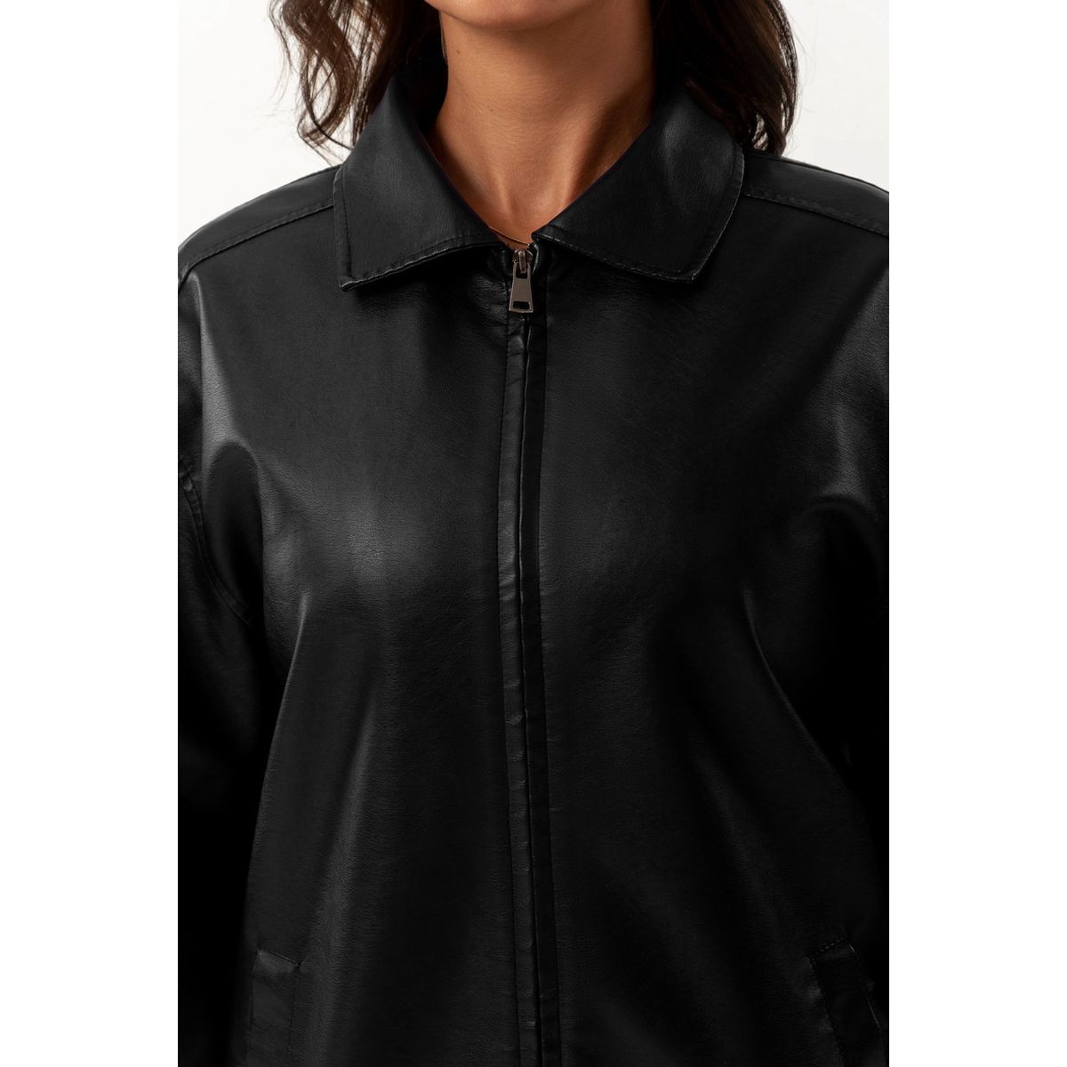 TIOZONEY - Chaqueta de PU para mujer con cinturón