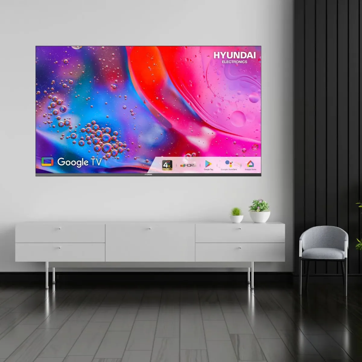 HYUNDAI - Televisor Hyundai LED 55 4K UHD Google TV HYLED5524G4KM