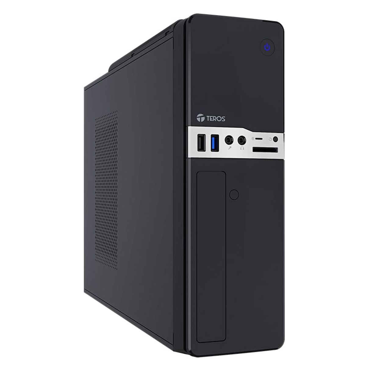 TEROS - Case TEROS TE-1032S, Slim, 250 W, USB 3.2 / USB 2.0, audio HD, DVD, negro