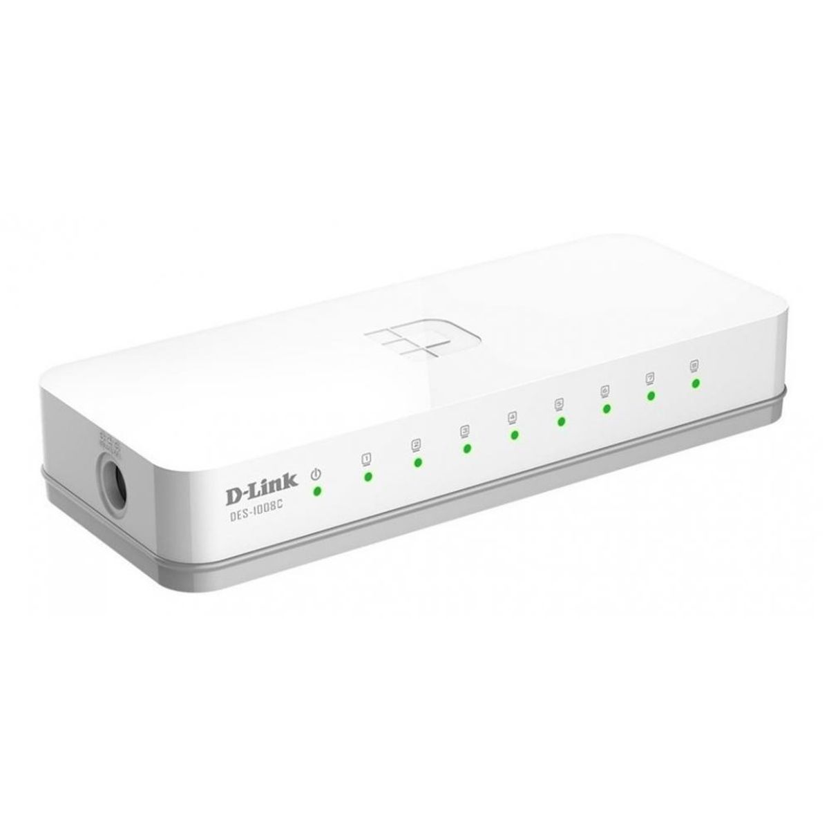 D-LINK - Switch D-Link DES-1008C, 8 RJ-45 10/100 Mbps, Auto MDI/MDI-X