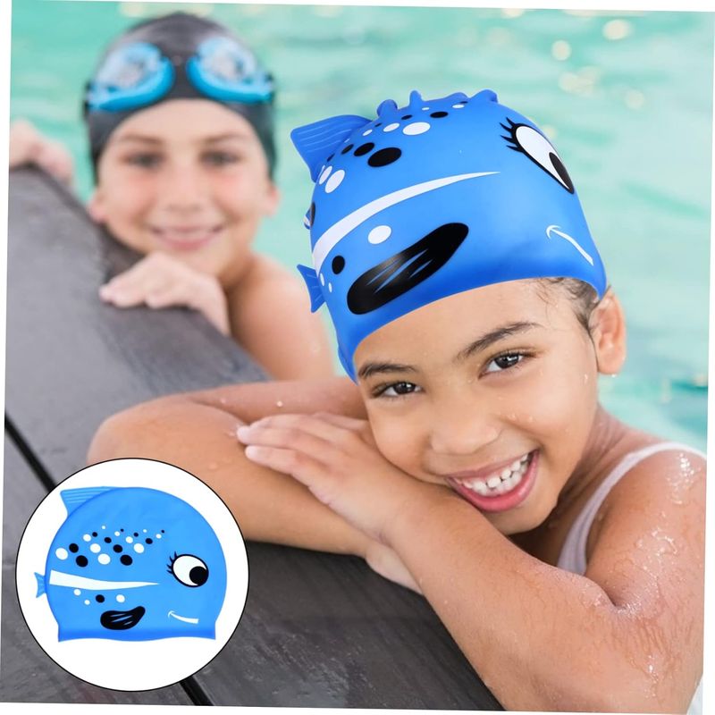 GENERICO - Gorro de silicona impermeable para niños y niñas celeste