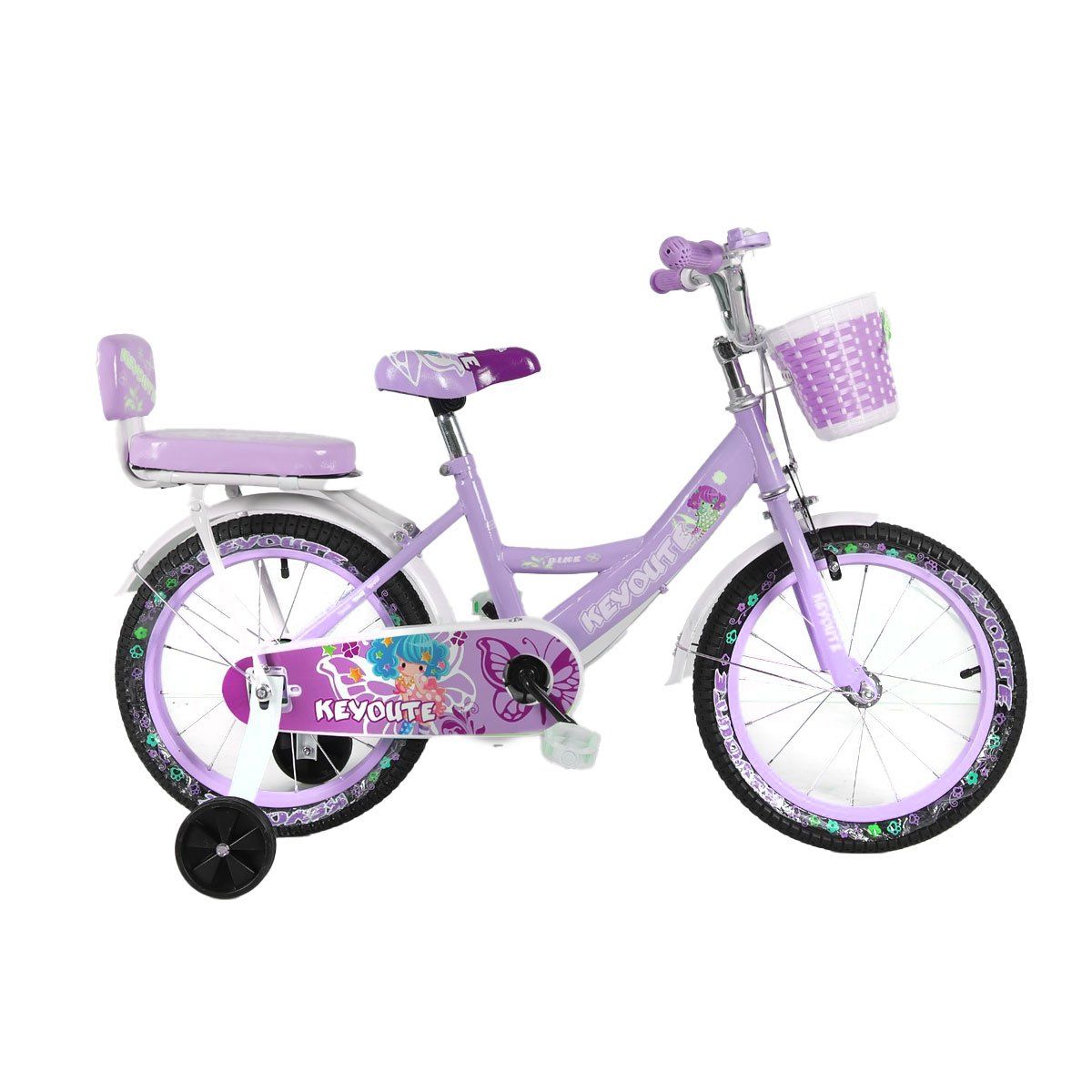 GENERICO - Bicicleta Infantil Kids Aro16 Doble Asiento Morado ACY