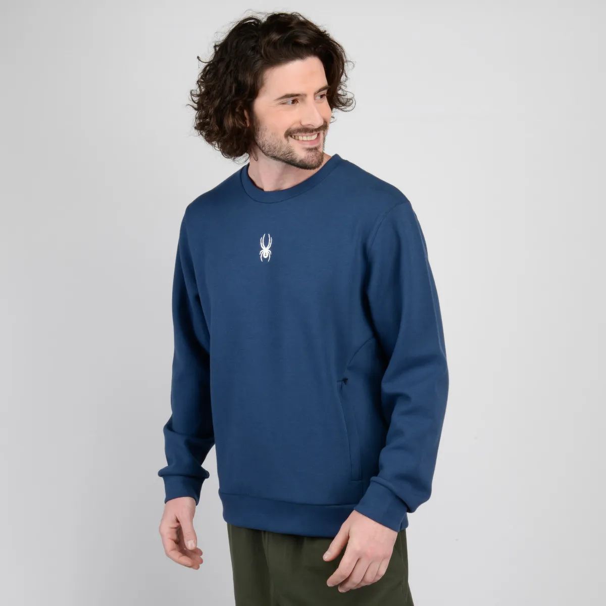 GENERICO - Polera Urbana Spyder Crew Freestyle Azul Hombre