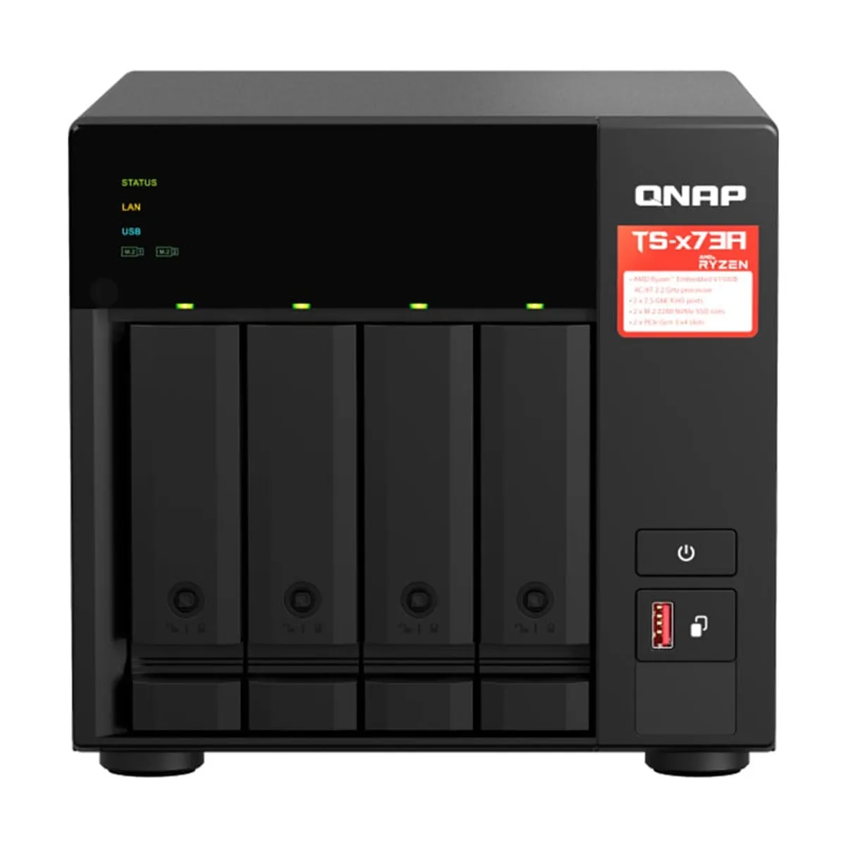 QNAP - Servidor NAS QNAP TS-473A AMD Ryzen V1500B22GHz 8GB