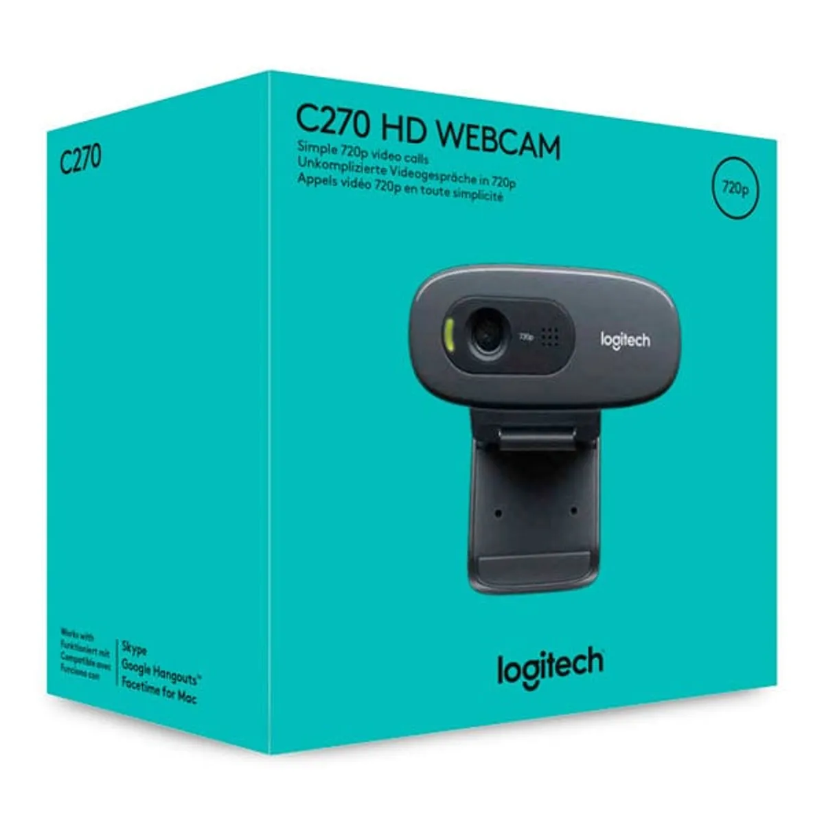 LOGITECH - Cámara Logitech C270 HD 720P USB Black