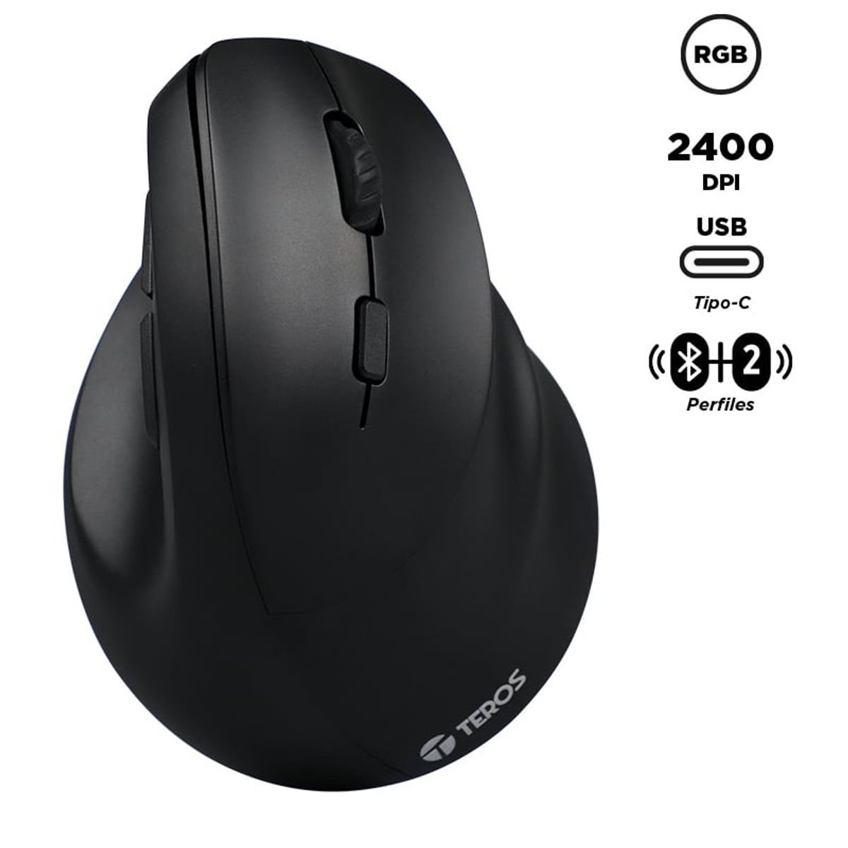 TEROS - Mouse Teros TE-5169N Inalámbrico Doble Modo 24G