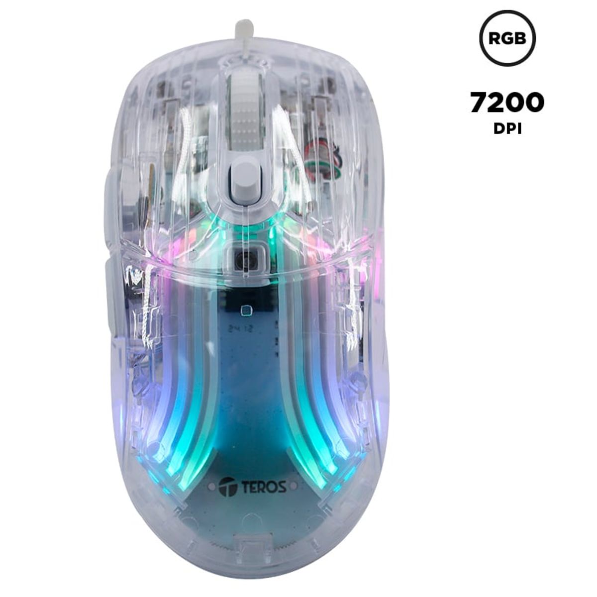 Teros - Mouse gamer TEROS TE-1216G, 2 botones, RGB