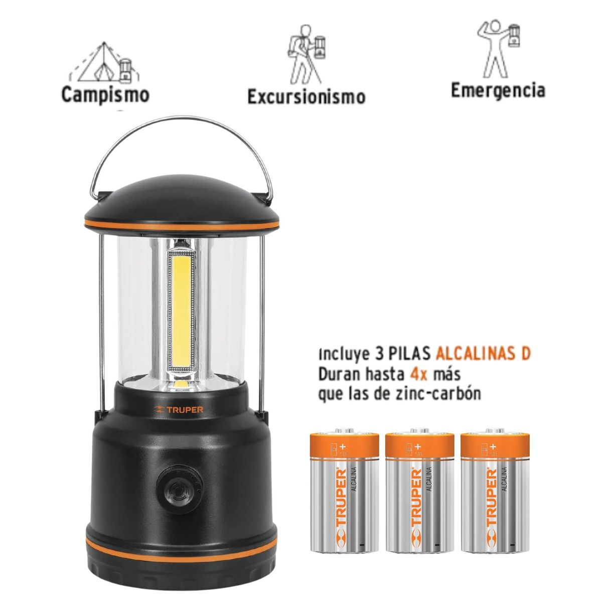 TRUPER - Linterna de campamento lampara de camping led 550lm