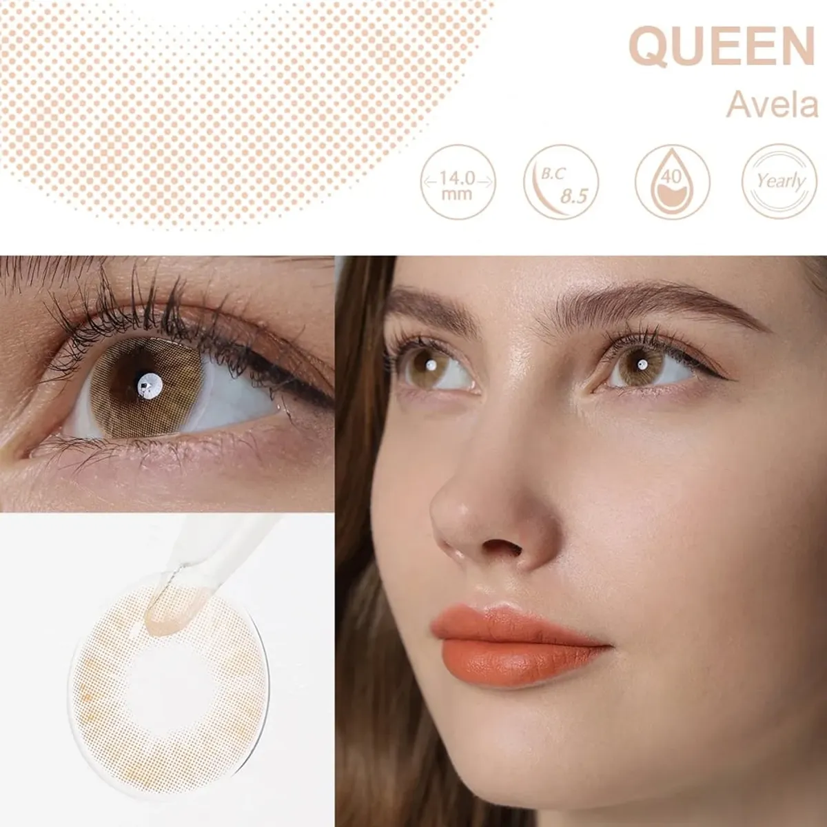 GENERICO - Lentes de contacto marrón avellana + estuche