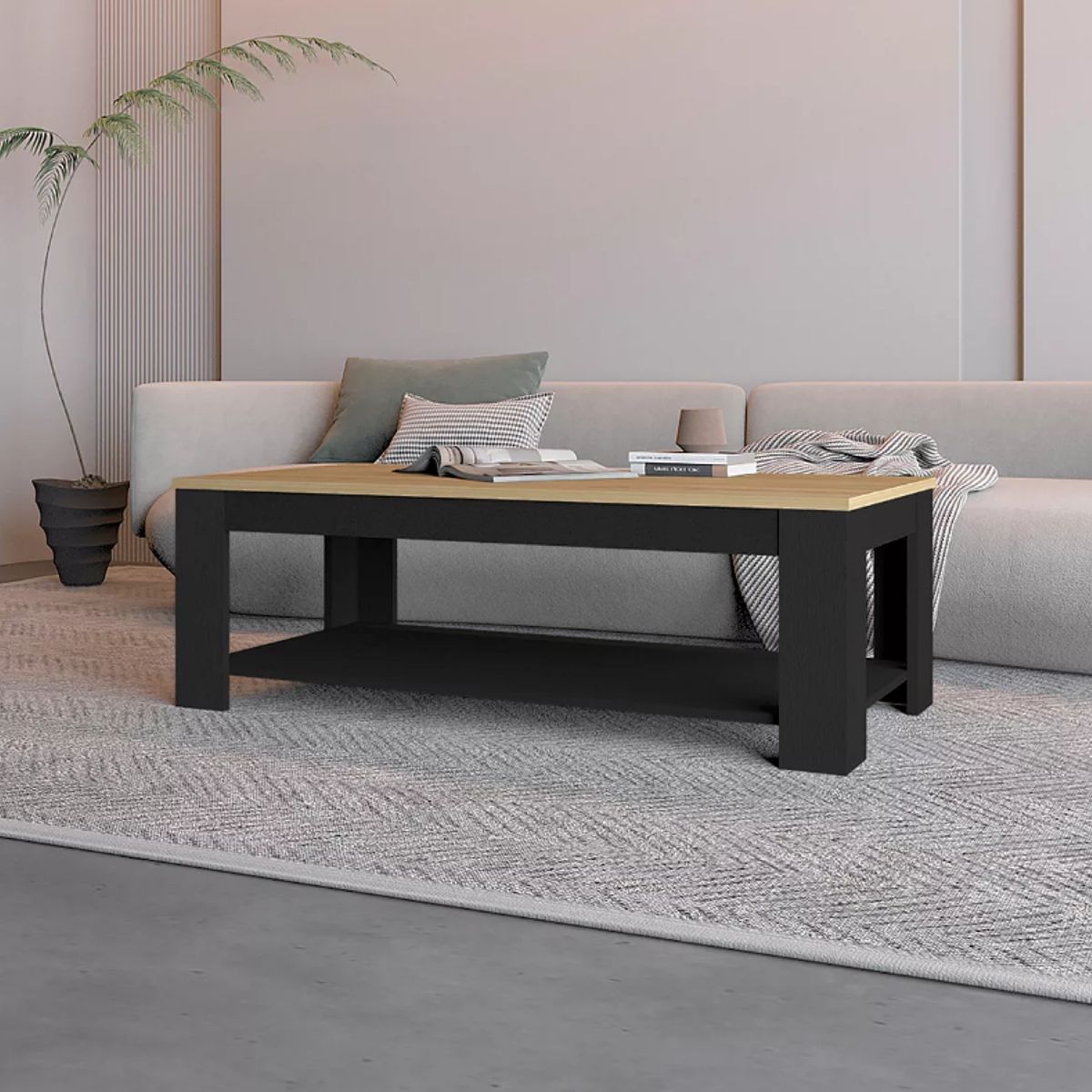 NACION MUEBLES - MESA DE CENTRO NACION MUEBLES MILI COLOR NEGRO