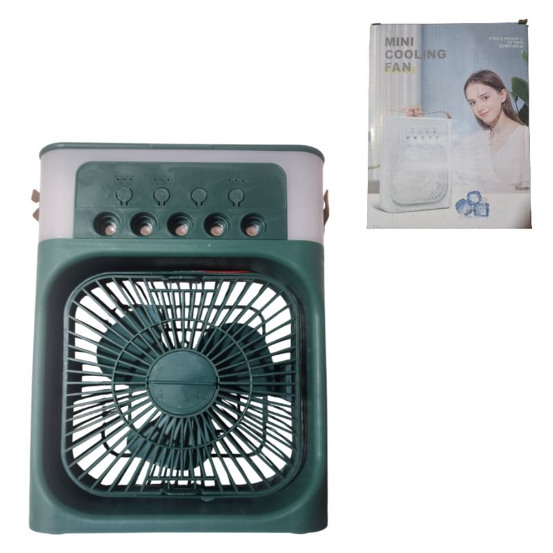 GENERICO - Ventilador Portátil Multifuncional con cable tipo C - Verde