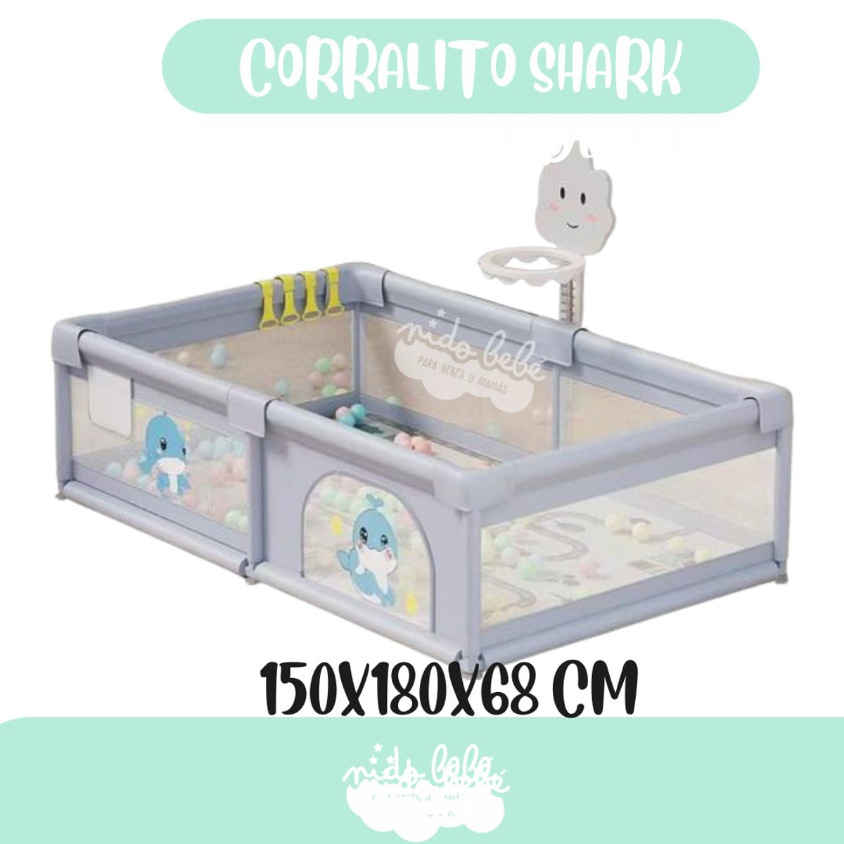 BABY - CORRAL SHARK DIDACTICO ARO DE BASQUET   plomo