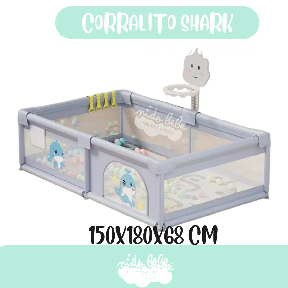 BABY - CORRAL SHARK DIDACTICO ARO DE BASQUET   plomo