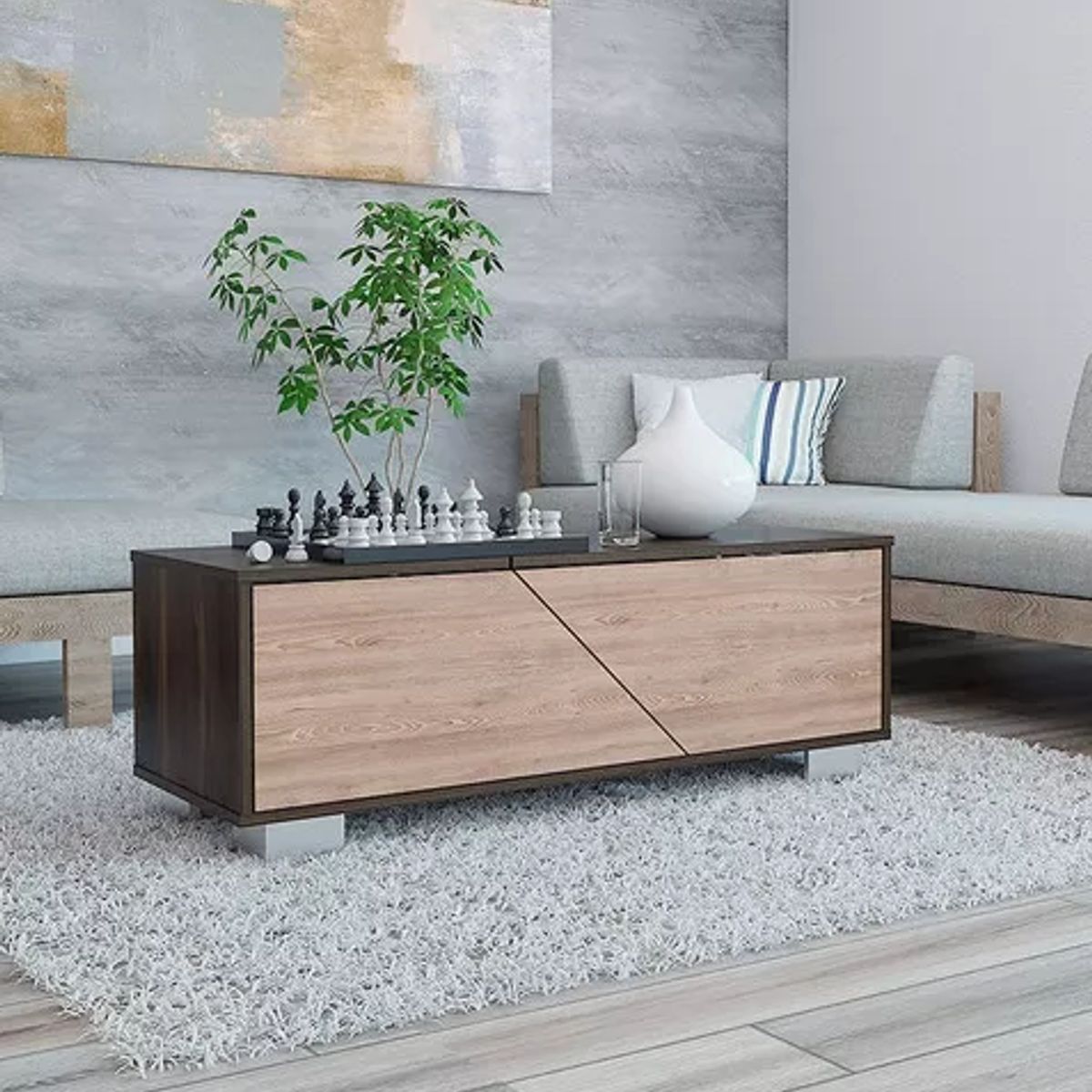 NACION MUEBLES - MESA DE CENTRO NACION MUEBLES VERSACHI COLOR MARRÓN