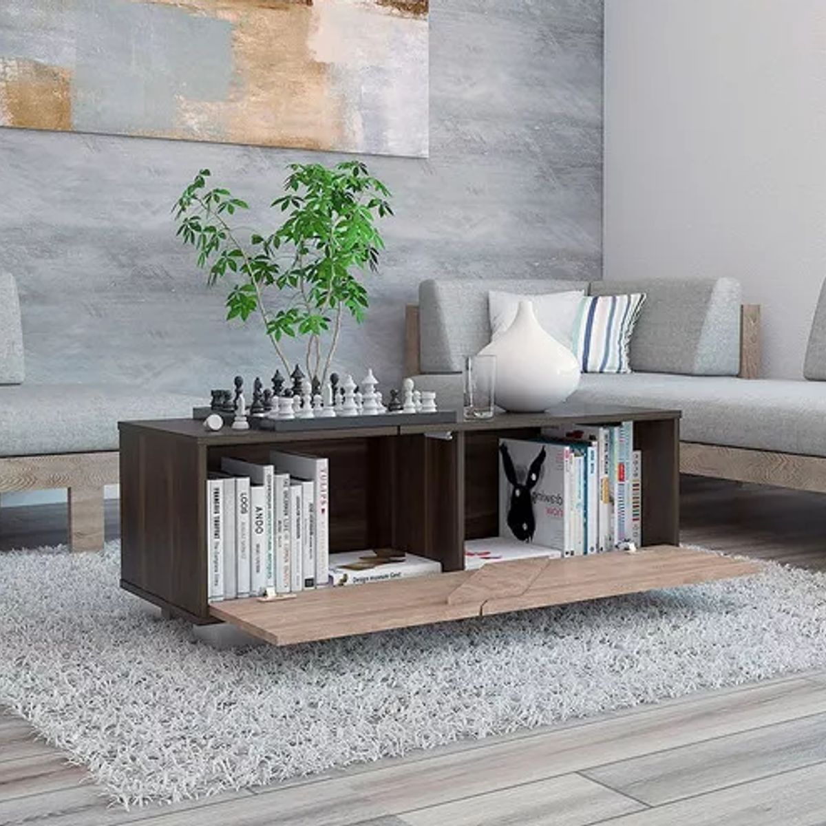 NACION MUEBLES - MESA DE CENTRO NACION MUEBLES VERSACHI COLOR MARRÓN