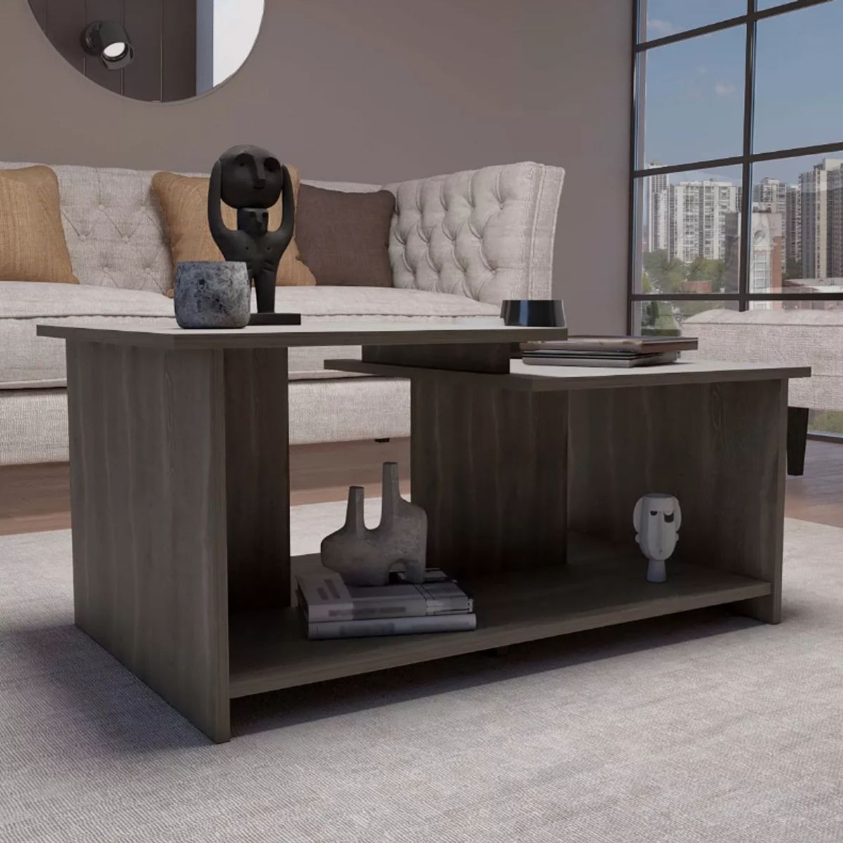 NACION MUEBLES - MESA DE CENTRO NACION MUEBLES THRU COLOR GRIS