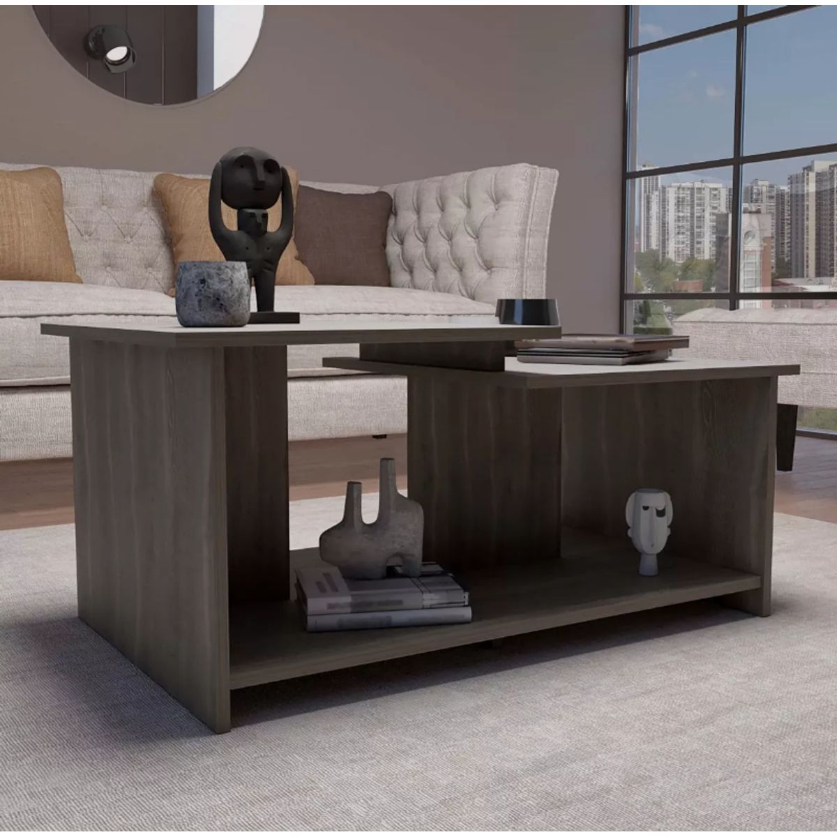 NACION MUEBLES - MESA DE CENTRO NACION MUEBLES THRU COLOR GRIS