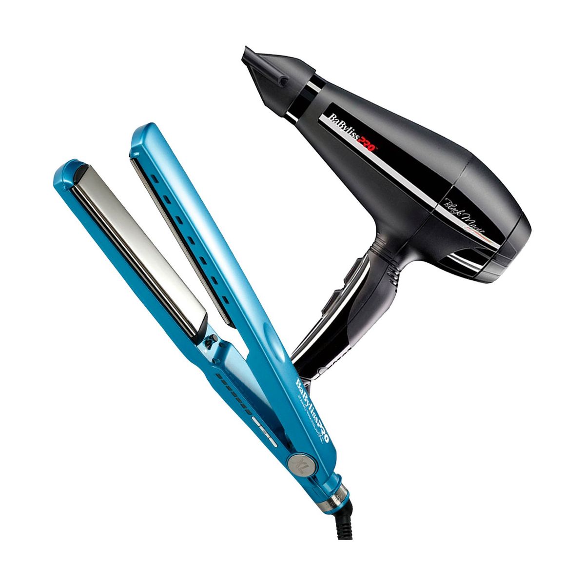 BABYLISS PRO - Combo BabylissPRO Alisadora Nano Titanium XL y Secador Black Magic