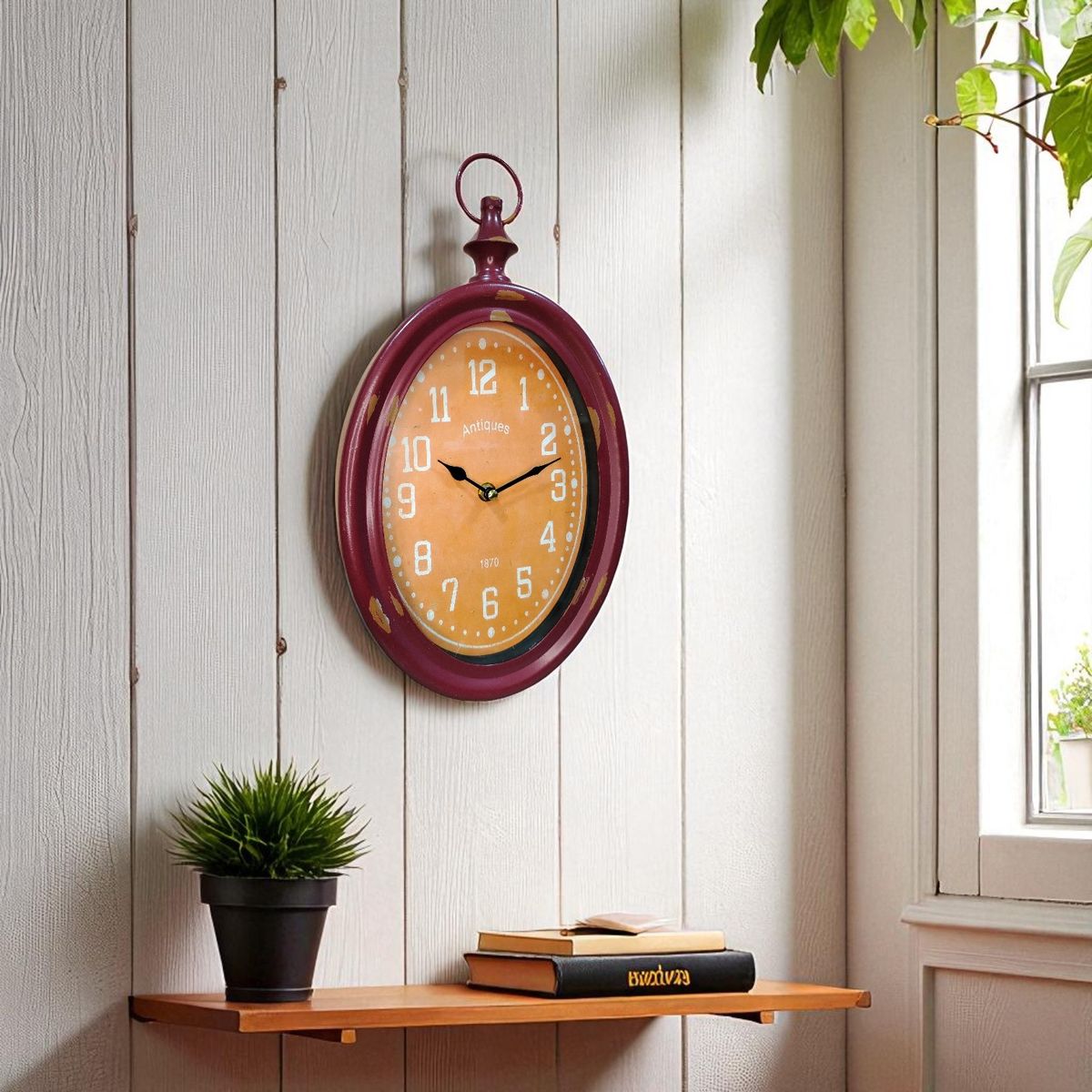 GENERICO - Reloj Vintage De Metal Rojo Rojo