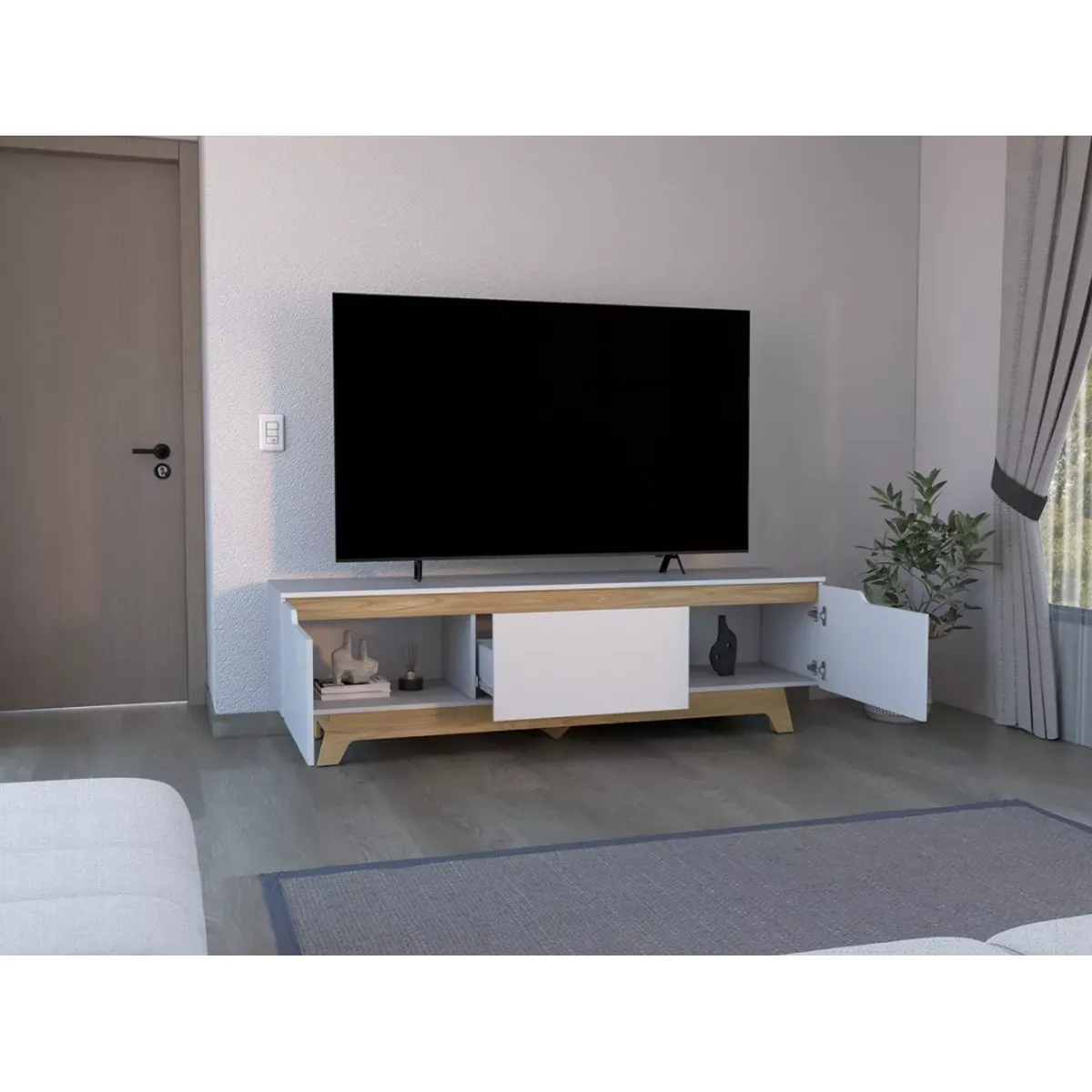 NACION MUEBLES - MUEBLES PARA TV NACION MUEBLES MIKI COLOR BLANCO