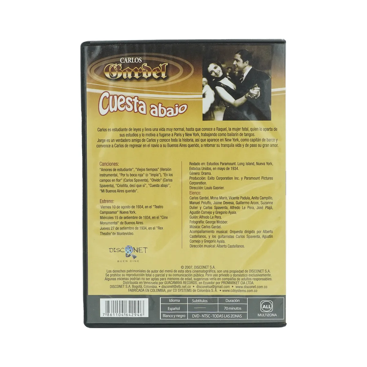 GENERICO - Dvd Original Carlos Gardel Cuesta Abajo