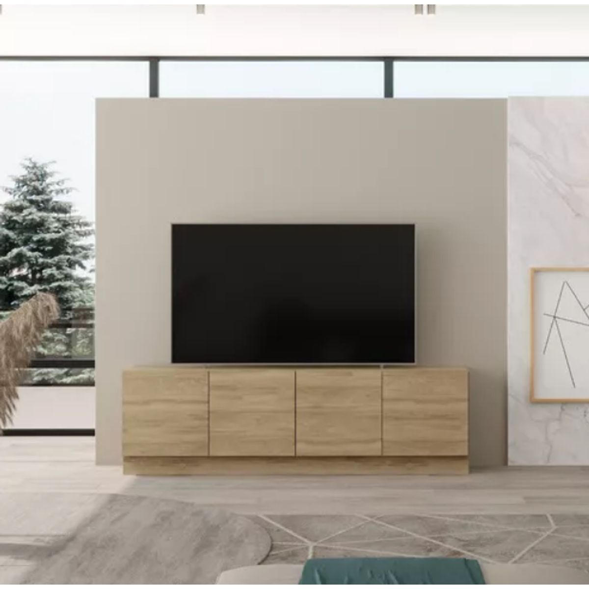 NACION MUEBLES - MUEBLE PARA TV NACION MUEBLES 4LIFE COLOR MADERA
