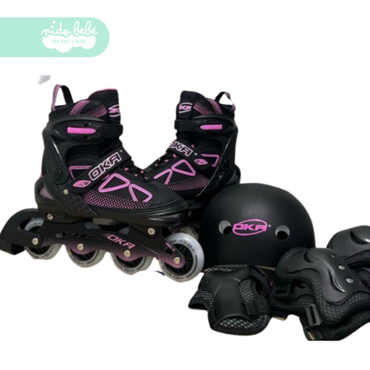 GENERICO - PATIN LINEAL OKA BLACK AND PINK S 30 – 33